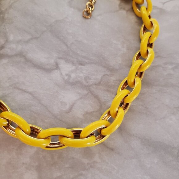 💛 J. Crew Yellow Enamel Link Necklace 💛 - Picture 12 of 15